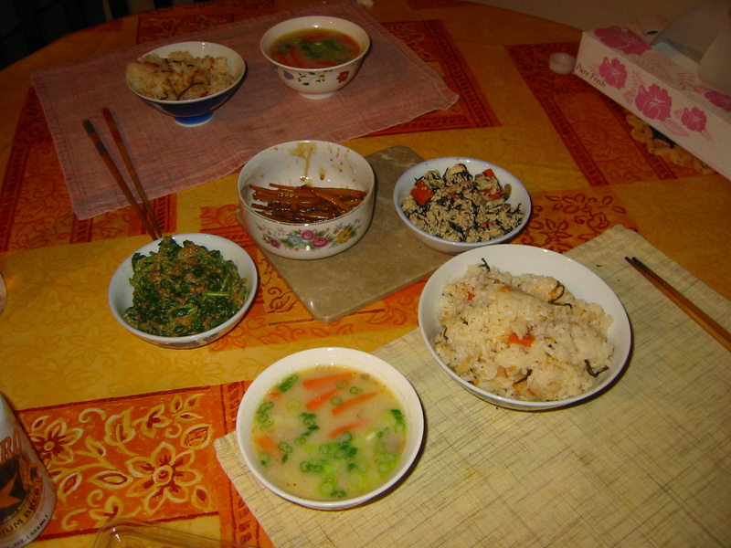 ほうれん草のごま和え きんぴらごぼう 豚汁